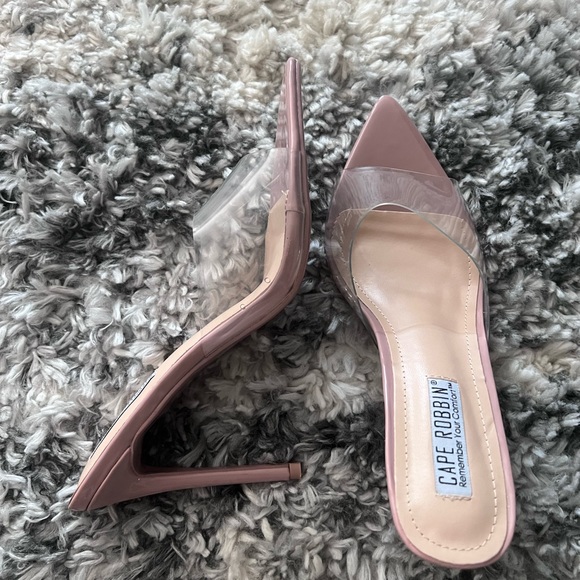 Nude Clear Band Heels - Picture 1 of 4